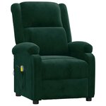 vidaXL Fauteuil de massage Vert foncé velours