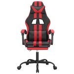 vidaXL Chaise de jeu avec repose-pied Noir et rouge Similicuir