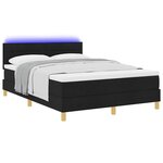 vidaXL Lit à ressort LED avec bandes LED Noir 140 x 190 cm tissu