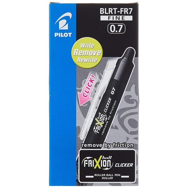 Stylo roller FRIXION BALL CLICKER 0.7 Bleu noir x 12 PILOT