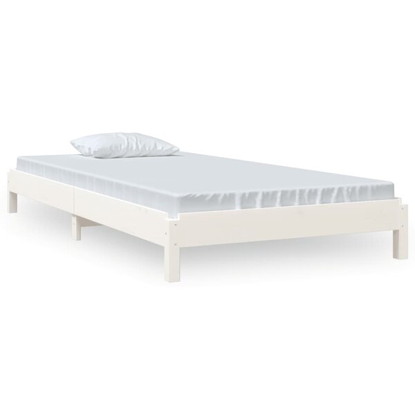 vidaXL Lit empilable Blanc 75x190 cm Bois de pin massif