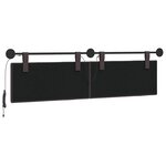 vidaXL Tête de lit suspendue Avec lumière LED Marron foncé Tissu