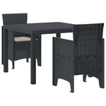 vidaXL Ensemble de salle à manger pour jardin 3 Pièces Anthracite