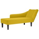 vidaXL Fauteuil long avec accoudoir droit jaune velours