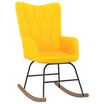 Vidaxl chaise à bascule avec tabouret jaune moutarde tissu
