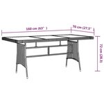 vidaXL Mobilier à dîner d'extérieur 7 Pièces Résine tressée Gris