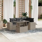 vidaXL Salon de jardin 5 Pièces avec coussins gris clair résine tressée