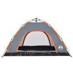 vidaXL Tente de camping 4 personnes orange libération rapide