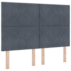 vidaXL Lit à ressorts avec matelas Gris foncé 140 x 200 cm Velours