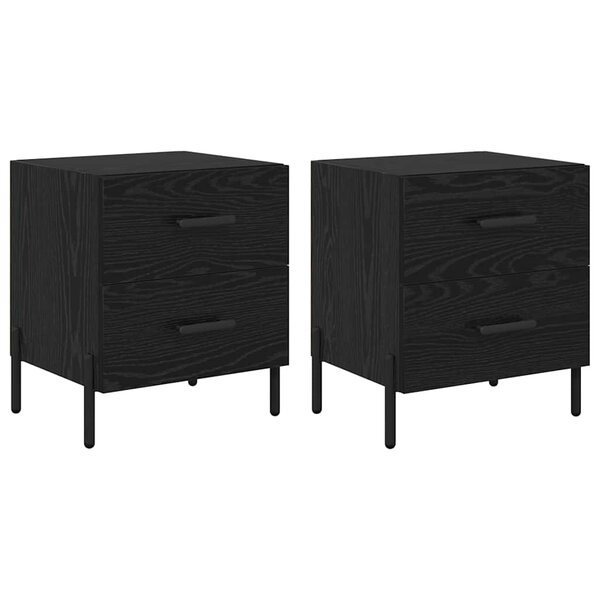 vidaXL Cabinet de chevet 2 Pièces Chêne noir 40 x 35 x 47 5 cm