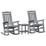 vidaXL Chaise à bascule 3 Pièces Gris clair Polyéthylène