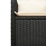 vidaXL Ensemble de bistro de jardin 3 Pièces coussins noir poly rotin