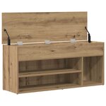 vidaXL Banc à chaussures chêne artisanal 102x30 5x45cm bois ingénierie