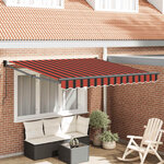 vidaXL Auvent rétractable orange et marron 3x2 5 m tissu et aluminium
