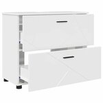 vidaXL Ensemble de mobilier de salle de bain 3 Pièces Blanc brillant