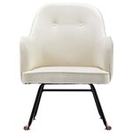 vidaXL Chaise à bascule Blanc crème Velours