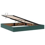 vidaXL Lit de rangement LED avec matelas Vert foncé 200 x 200 cm