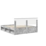 vidaXL Cadre de lit avec tête de lit Béton 160 x 200 cm Pin massif