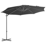 vidaXL Parasol en porte-à-faux avec mât en acier Anthracite 300 cm