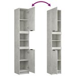 vidaXL Ensemble d'armoires de salle de bain 3 Pièces gris béton