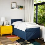 vidaXL Sommier à lattes de lit avec matelas Bleu 100x200 cm Tissu