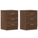 vidaXL Tables de chevet 2Pièces Chêne marron 38x35x56cm Bois d'ingénierie