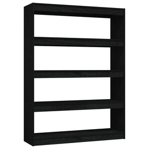 vidaXL Bibliothèque/Séparateur de pièce Noir 100x30x135 5cm Pin massif