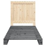 vidaXL Cadre de lit sans matelas gris 90x200 cm bois de pin massif