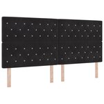 vidaXL Tête de lit en velours tufté avec boutons en cristal noir  taille 200 cm.