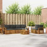 vidaXL Ensemble de canapés d'extérieur 7 Pièces Naturel et Anthracite