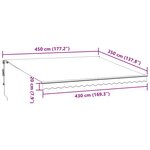 vidaXL Auvent rétractable automatique bordeaux 450x350 cm