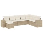 vidaXL Salon de jardin avec coussins 8 Pièces beige résine tressée
