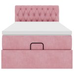 vidaXL Lit ottoman avec matelas et LED rose 80x200cm velours