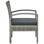 vidaXL Chaise de jardin avec coussin Résine tressée Gris