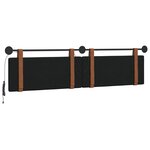 vidaXL Tête de lit suspendue Avec lumière LED Noir PU antique