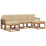 vidaXL Ensemble de canapés d'extérieur 6 pc Naturel et Beige