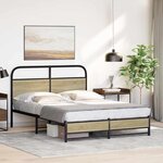 vidaXL Cadre de lit sans matelas 135x190 cm chêne sonoma
