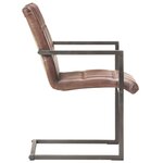 vidaXL Chaises à manger cantilever lot de 2 marron cuir véritable