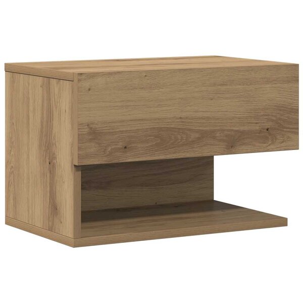 vidaXL Table de chevet murale chêne artisanal