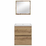 vidaXL Ensemble de mobilier de salle de bain avec tiroir 2 Pièces