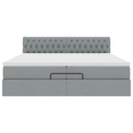 VidaXL Cadre de lit ottoman et matelas gris clair 200x200cm tissu
