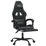 vidaXL Chaise de jeu pivotante avec repose-pied Noir Similicuir