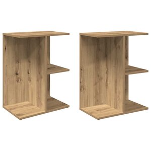 vidaXL Tables de chevet 2 Pièces chêne artisanal bois d'ingénierie