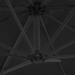 vidaXL Parasol de jardin en porte-à-faux avec mât en acier noir