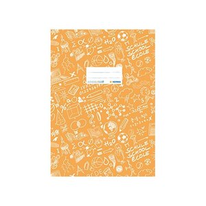 Protège-cahier Schoolydoo A4 polypro avec etiquette Orange HERMA