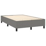 vidaXL Sommier à lattes de lit avec matelas Gris foncé 140x190cm Tissu