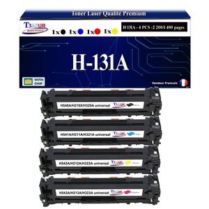 T3AZUR - 4x Toners compatibles avec 131X pour HP LaserJet Pro 200 color M251 M251N M251NW MFP-M276 MFP-M276N MFP-M276NW
