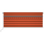 vidaXL Auvent manuel rétractable avec store 4 5x3 m Orange et marron