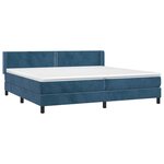vidaXL Sommier à lattes de lit et matelas Bleu foncé 200x200cm Velours
