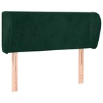 vidaXL Tête de lit avec oreilles Vert foncé 93x23x78/88 cm Velours